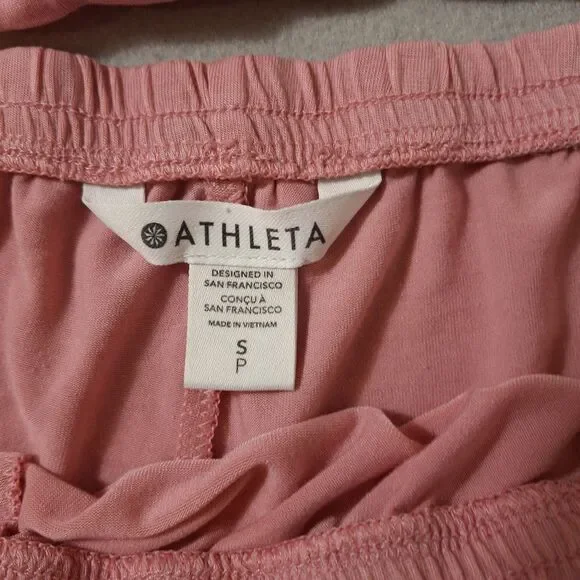 Athleta Calm Cool Pajama Set Size Small Pink Elastic Waistband - Picture 5 of 11